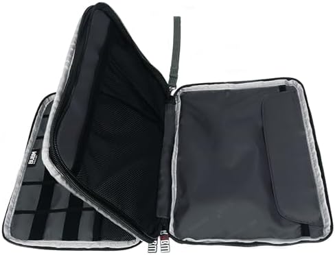 BUBM Double Layer Electronics Organizer/Travel Gadget Bag For Cables,Memory Cards,Flash Hard Drive and More,Fit For iPad Or Tablet(Up To 9.7")--Large, Black - Image 3