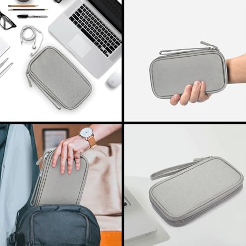 Cord Organizer Travel Cable Organizer Bag Tech Electronic Organizer Travel Case, Waterproof Electronic Accessories Pouch Bag for Cable, Cord, Charger, Phone, Power Bank, Earphone(Light Grey) - Image 6