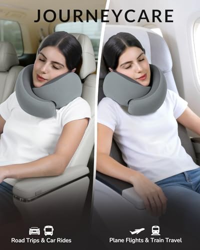 Neck Travel Pillow - Memory Foam Travel Pillow for Airplane, Washable Comfortable Breathable Cover, 360 Degree Support Ergonomic Design Best for Travel, Flight, Train, Sleeping - Image 7
