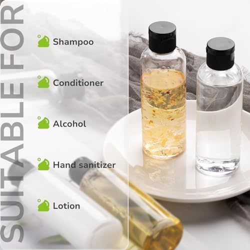 LISAPACK 3.4 oz Travel Bottles for Toiletries, Plastic Travel Size Containers for Shampoo Conditioner TSA Approved, Empty Small Squeeze for Lotion, Leak Proof Mini Liquid Tube for Refillable Clear - Image 4