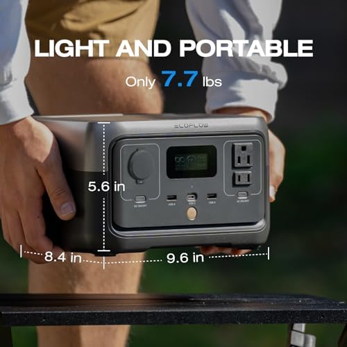 EF ECOFLOW Portable Power Station RIVER 2, 256Wh LiFePO4 Battery/ 1 Hour Fast Charging, 2 Up to 600W AC Outlets, Solar Generator (Solar Panel Optional) for Outdoor Camping/RVs/Home Use - Image 9