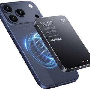 MOMAX Magnetic Portable Charger 10000mAh Qi2 Certified 15W Fast Charging Power Bank iPhone Air MagSafe Battery Pack Designed for iPhone 17 Pro Max/17 Pro/Air/16/15/14/13/12