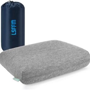 Travel & Camping Memory Foam Pillow, Travel Essentials, Hammock Pillows with Double-Layered Pillow Cover, Easy to Clean, Compact Travel Pillows for Sleeping (Grey)