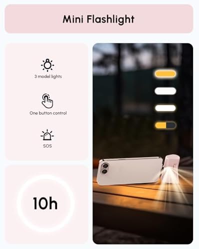 Lightweight Pink USB C Power Bank Portable Charger 5000mah with Kickstand for iPhone 17,Type-c Battery Pack Charger with Digital Display for iPhone 16/Samsung/Android phones, Pinky Gift for Her Phones - Image 6