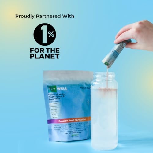 Travel Vitamin Tonic for Flight, Jet Lag, Hydration, Circulation, Digestion & Immune Support, Promotes Calmness, Electrolyte Powder, Travel Essentials, Passion Fruit Tangerine, 15 Sticks - Image 4