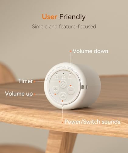 Dreamegg Portable Travel White Noise Machine for Sleep, Features Powerful Battery, Egg-Sized, 16 Nature Sounds, Timer, for Baby Adults Office Privacy Home Gift, Cream - Image 6