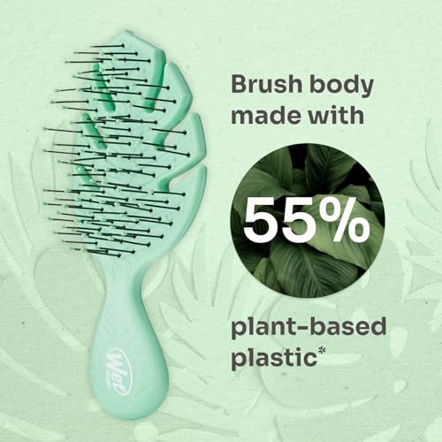 Wet Brush Go Green Mini Detangler, Green - Detangling Travel Hair Brush - Ultra-Soft IntelliFlex Bristles Glide Through Tangles & Gently Loosens Knots While Minimizing Pain, Split Ends & Breakage - Image 6