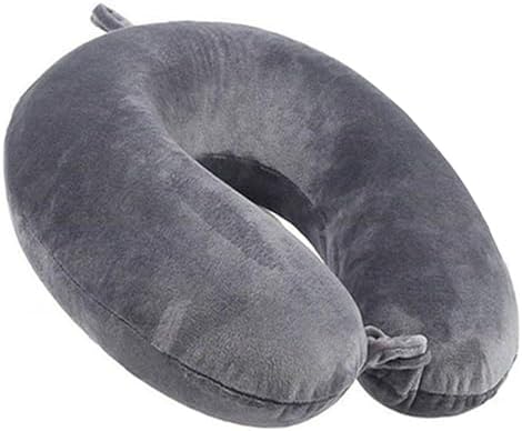 Travel Pillow 100% Pure Comfortable U Shape Memory Foam Pillows Neck and Head Support Portable Travel Neck Pillow Suitable for Planes Airplane for Traveling,Train,Self-Drivingng Car,(Grey)