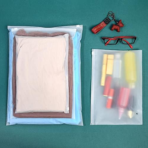 30 Pcs Clothes Packaging Bags Plastic Packing Bags Reusable Zip Clothing Bag Travel Storage Bags Frosted Waterproof Organizers Pouch for Clothes Shipping Shoes Cosmetics Travel Essentials - Image 5