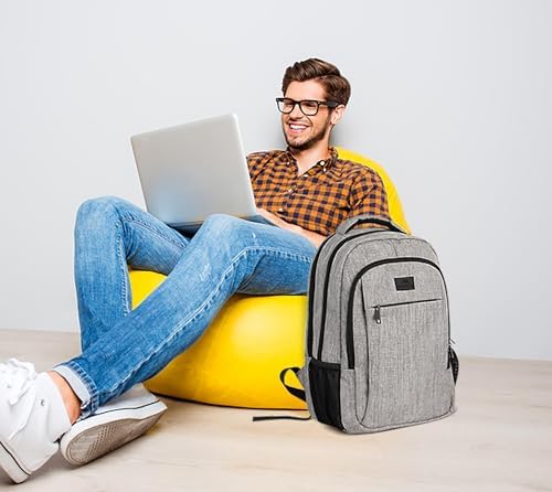 MATEIN Travel Laptop Backpack, Business Anti Theft Slim Sturdy Laptops Backpack Personal Item Bag, Water Resistant College School Computer Bag Gift for Men & Women Fits 15.6 Inch Notebook, Grey - Image 9