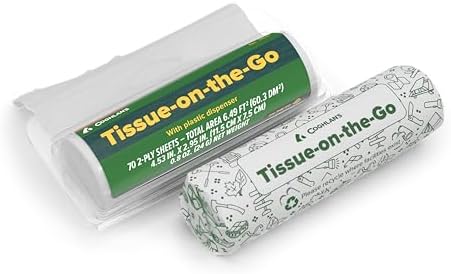 Coghlan's Tissue on The Go - Compact Travel Pack with Dispenser for Camping, Hiking, Backpacking, and Outdoor Adventures, Portable and Convenient Tissue Essentials, 2-Pack