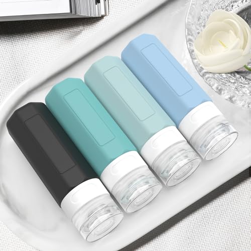 Redfly Travel Bottles for Toiletries, Tsa Approved 3oz Travel Size Containers, Leak Proof Silicone Squeezable Containers for Toiletries, BPA Free Refillable Essentials for Shampoo Conditioner Gray - Image 6