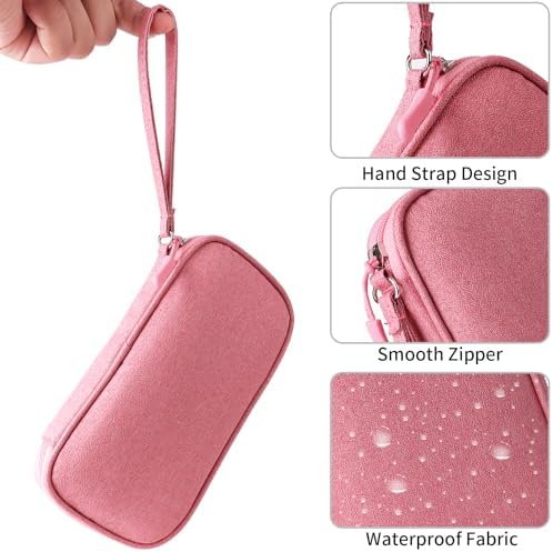Pink Universal Cable Organizer - Electronics Accessories Bag for Charger, Phone, Memory Card & Travel Gadgets - Image 5