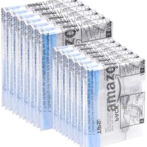 Amazon Basics Roll-Up Travel Compression Storage Bags for Clothes and Towels, No Vacuum Needed, Clear, 12 Pack (6 Small & 6 Medium)