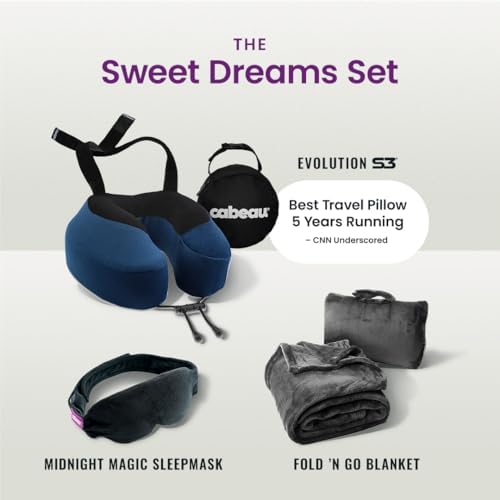 Cabeau Evolution S3 Travel Pillow – Straps to Airplane Seat – Ensures Your Head Won’t Fall Forward – Relax with Plush Memory Foam – Quick-Dry Fabric Keeps You Cool and Dry (Indigo)… - Image 8
