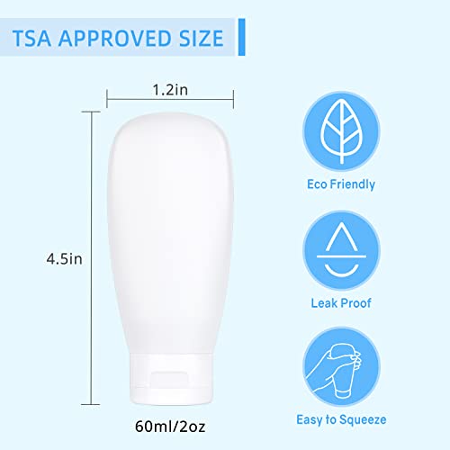 TSA Approved Travel Bottles Set for Toiletries Travel Size Containers Kit 4 Pack Portable Leak Proof Refillable Squeeze Cosmetic Airplane Essential Shampoo Hair Conditioner Body Lotion Bath Shower Gel - Image 3