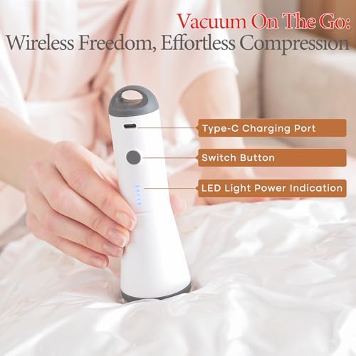 Vacuum Seal Bags for Clothing, 16 Pack Vacuum Storage Bags with Rechargeable Cordless Air Pump(4J+4L+4M+4S), Space Saver Bags for Clothes Blanket Duvets Pillows Comforters Travel - Image 3