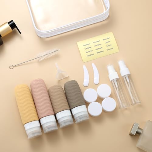 16 Pack Travel Bottles Set, TSA Approved Leak Proof Silicone Squeezable Containers for Toiletries, Refillable Travel Accessories for Conditioner, Shampoo, Lotion & Body Wash Accessories - Image 6