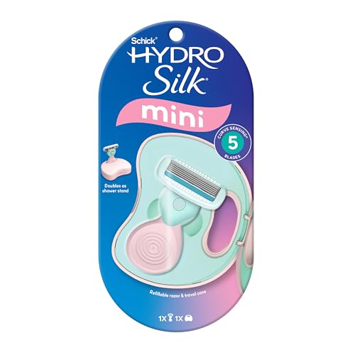 Schick Hydro Silk Mini Razor for Women | Womens Razors for Shaving, Travel Size Toiletries, 5-Blade Travel Razor, Includes 1 Mini Handle, 1 Refill & 1 Case - Image 12