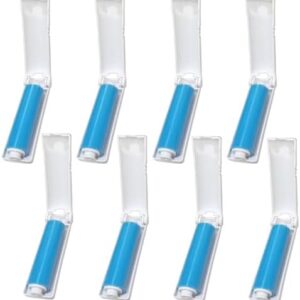 Mini Reusable Lint Roller for Travel, 8 Pack Washable Foldable Lint Remover with Sticky Gel, Portable, Compact and Easy to Clean for Clothes and Luggage Use (Blue)