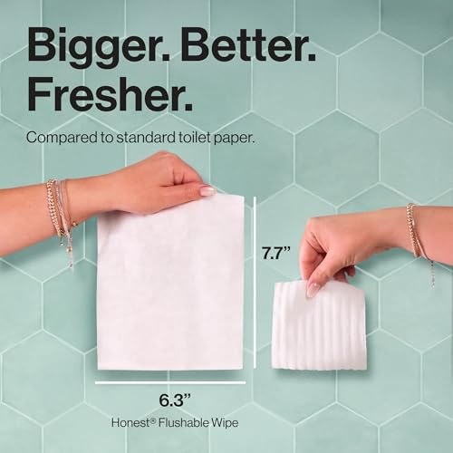The Honest Company Hypoallergenic Flushable Wipes for Sensitive Skin, Tropical Leaves, 42 Count - Image 7
