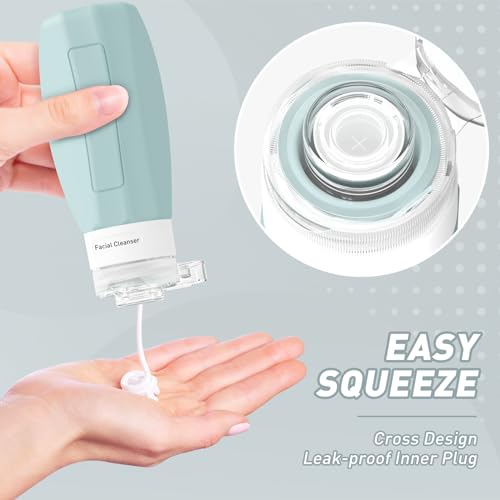 Redfly Travel Bottles for Toiletries, Tsa Approved 3oz Travel Size Containers, Leak Proof Silicone Squeezable Containers for Toiletries, BPA Free Refillable Essentials for Shampoo Conditioner Gray - Image 3