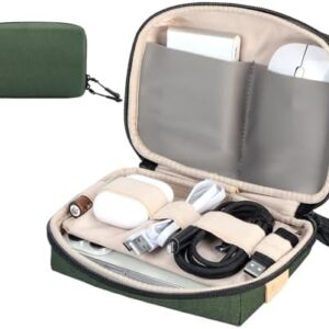 SIMTOP Small Electronics Organizer Travel Case, Portable Tech Case Pouch for Cable, Charger, Phone & Earbuds – Water-Resistant Cord Storage for Commute, Office & Business Trip – Compact Design