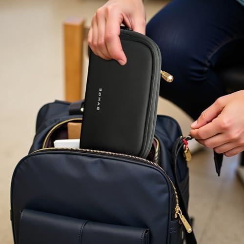 BANGE Travel Organizer Case, Water Resistant Electronics Travel Bag Organizer for Cable,Easy to store backpacks (Black) - Image 6