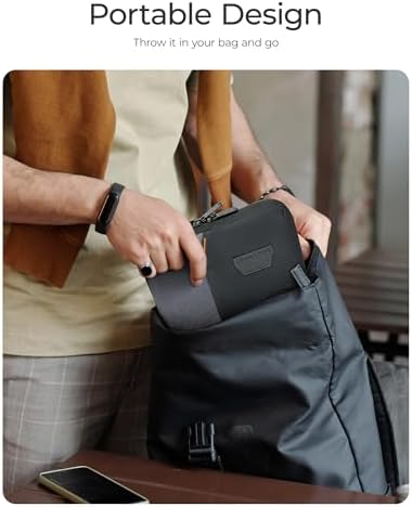 BAGSMART Electronics Travel Organizer Case for 10.2 Inch Tablets, Tech Pouch Essentials for Power Bank, SD Cards, Cord and Cable Storage Bag, Black - Image 6