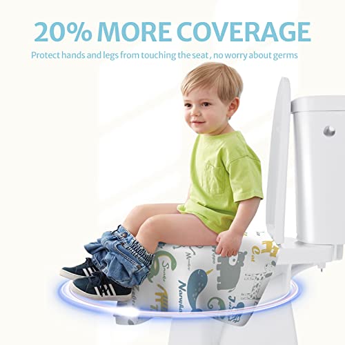 Blissful Diary 20 Pcs Toilet Seat Covers Disposable for Toddlers & Adults, Extra Large Waterproof, Portable Package for Travel, Kids Potty Training - Image 3