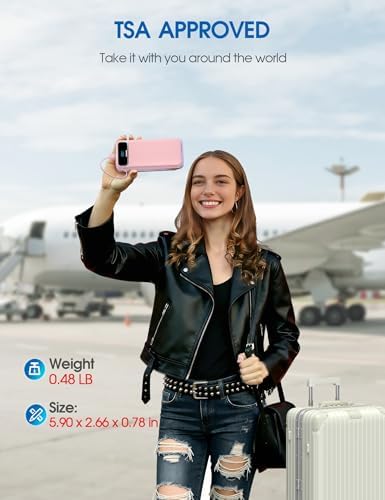 Portable Charger, 12000mAh 22.5W Fast Charging Power Bank with Built-in Cables & Wall Plug, USB C External Battery Pack with LED Display, Travel Essential Charging Bank for iPhone, iPad, Samsung Pink - Image 9