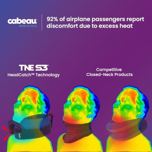 Cabeau Travel Neck Pillows for Airplanes – The Neck’s Evolution, TNE S3 – Supportive Memory Foam Design for Long Haul Flights – Attachable Seat Straps and 360° Support (Berlin Grey) - Image 7