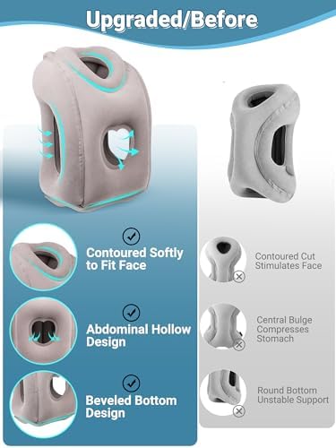 Maliton Inflatable Travel Pillow for Airplane Comfortable Sleeping to Relieve Neck and Shoulder Pain, Support Head Inflatable Pillow for Long Flights, Used for Airplanes, Cars, Trains, Office(Grey) - Image 3