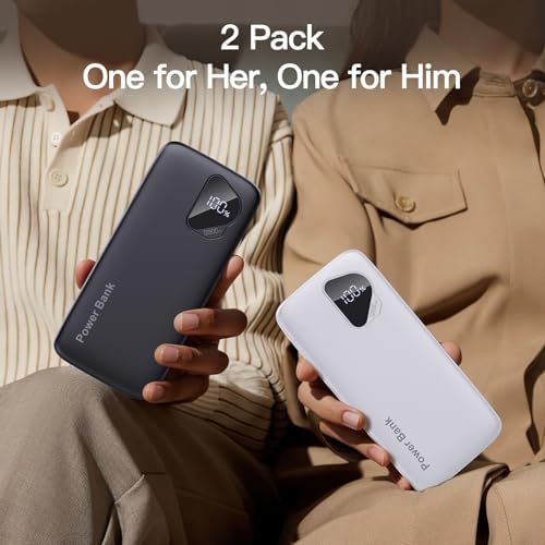 2026 2-Pack 12800mAh Portable Charger with Built in Cables, Travel Essential Battery Pack, 4 Outputs 2 Inputs Slim Power Bank with Cord Wires for iPhone 17/16/15/14, Samsung Galaxy S23/22, Pixel etc - Image 6