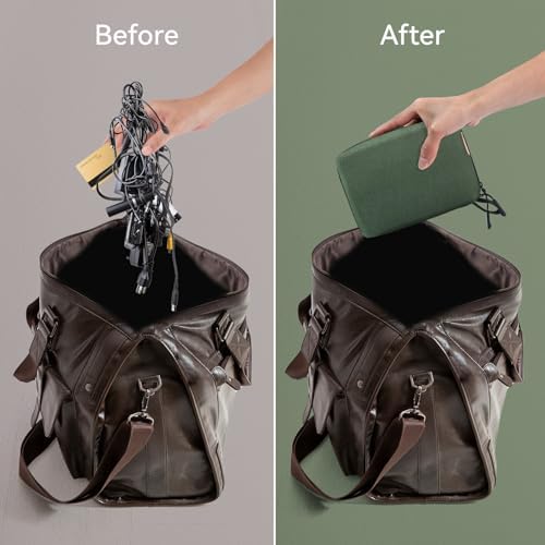 SIMTOP Small Electronics Organizer Travel Case, Portable Tech Case Pouch for Cable, Charger, Phone & Earbuds – Water-Resistant Cord Storage for Commute, Office & Business Trip – Compact Design - Image 3