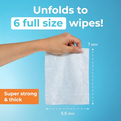 Impossibly Compact Travel Flushable Wipes - 99.5% Water and Aloe - Safe for Sensitive Skin, Hypoallergenic & Unscented - Travel Essentials for Adults, Kids & Baby Care - 8 Pack Total 48 Wipes - Image 3