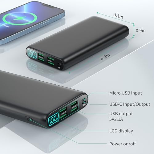 Portable Charger 38800mAh Power Bank with 5 Outputs & 2 Inputs,PD USB C In&Out Fast Phone Charging External Battery Pack Backup,Travel Essential Outdoor for iPhone 17/16/15,Android Samsung Galaxy etc - Image 4