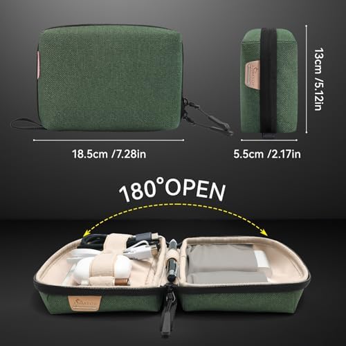SIMTOP Small Electronics Organizer Travel Case, Portable Tech Case Pouch for Cable, Charger, Phone & Earbuds – Water-Resistant Cord Storage for Commute, Office & Business Trip – Compact Design - Image 2