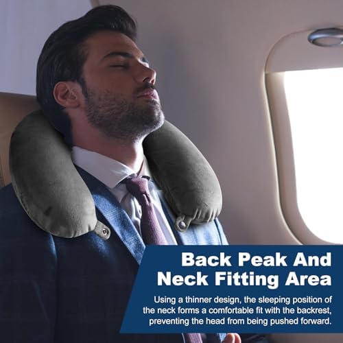 Travel Pillow 100% Pure Comfortable U Shape Memory Foam Pillows Neck and Head Support Portable Travel Neck Pillow Suitable for Planes Airplane for Traveling,Train,Self-Drivingng Car,(Grey) - Image 6