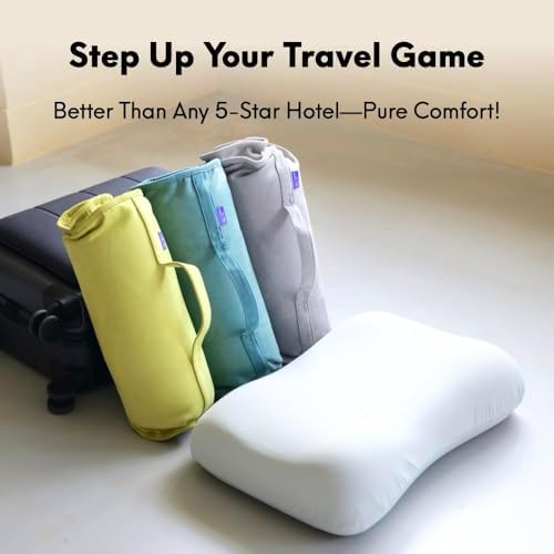 Cushion Lab Travel Deep Sleep Pillow – Compact Memory Foam Neck Pillow for Sleeping, Portable Pillow for Hotels, Camping, Side & Back Sleepers, On-The-Go – Calm Grey - Image 2
