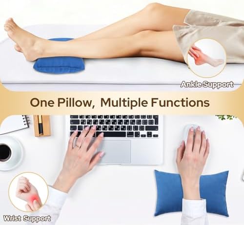 Small Travel Pillows - 2 Pack, 7"x11" Mini Neck Pillow for Airplane & Long Flight, Machine Washable Headrest for Nap & Sleeping, Portable Soft Tiny Cushion for Lumbar, Knee, Ankle (Blue) - Image 6