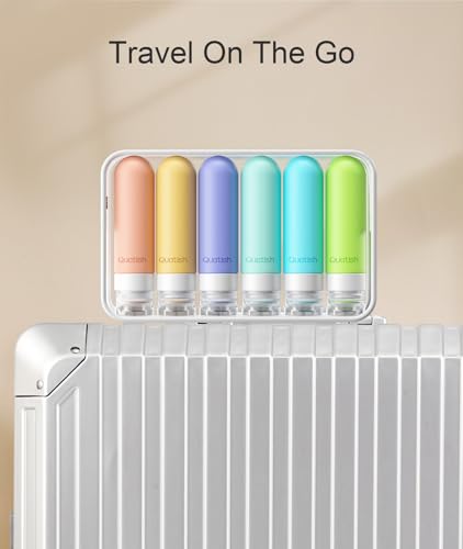 Quatish Travel Bottles for Toiletries 6 Pack, Original Patented Leakproof 3 oz Tsa Approved Travel Size Containers, BPA Free Silicone Shampoo and Conditioner Bottles, Camping Essentials - Image 7