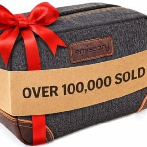 emissary Toiletry Bag for Men, Canvas Travel Toiletry Bag Men's Dopp Kit, Water-resistant Bathroom Bag Mens Shaving Kit, Travel Kit Small Bags, Shaving Bag, Toiletry Bags