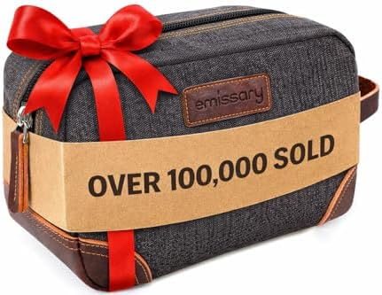 emissary Toiletry Bag for Men, Canvas Travel Toiletry Bag Men's Dopp Kit, Water-resistant Bathroom Bag Mens Shaving Kit, Travel Kit Small Bags, Shaving Bag, Toiletry Bags