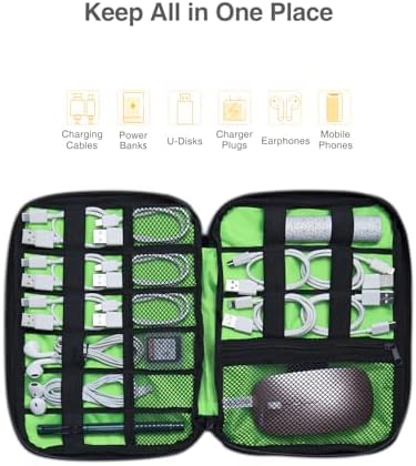 Luxtude Travel Cable Organizer Bag, Flat Cord Organizer Case, Travel Essentials for Wire/Cord/Charger/Cable Storage/Tech Accessories/Tech Gifts - Image 4