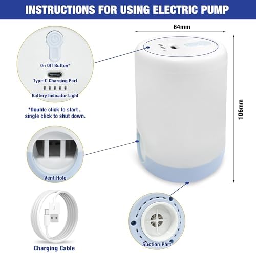 HIBAG Travel Vacuum Bags with Electric Pump for Luggage and Suitcase, Vacuum Seal Compression Packing Bags for Clothes Clothing, Combo 12 Pack - Image 3