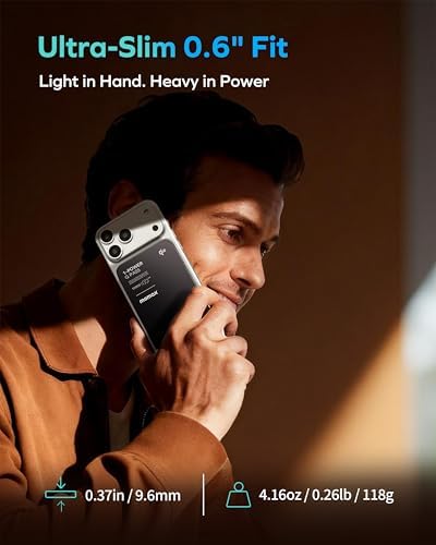 MOMAX Magnetic Portable Charger 10000mAh Qi2 Certified 15W Fast Charging Power Bank iPhone Air MagSafe Battery Pack Designed for iPhone 17 Pro Max/17 Pro/Air/16/15/14/13/12 - Image 5