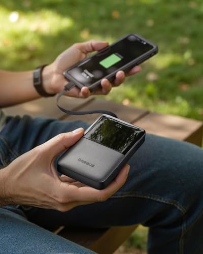 Baseus Portable Charger, 10000mAh Fast Charging Power Bank, 22.5W PD3.0 QC3.0 Battery Pack Built-in USB C Braided Cable, Travel Essentials for iPhone 17 16 15, iPad, S25/S24, Indoor/Outdoor - Image 8