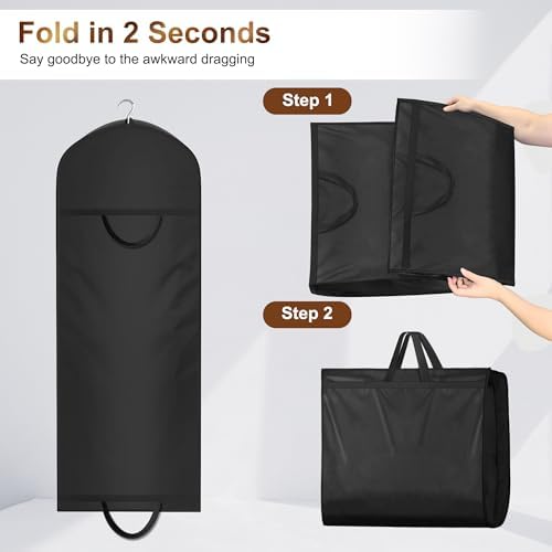 MISSLO 65" Long Garment Bags for Travel for Women 4" Gusseted Dress Bags for Gowns Waterproof Dress Protector Bag for Closet Storage Clothing Covers for Hanging Clothes Wedding Dresses Storage - Image 7
