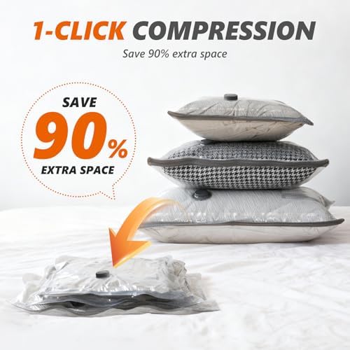 15 Pack Vacuum Seal Bags for Clothing Travel with -70KPa Electric Pump, Space Saver Storage, Reusable Vacuum Bags with Pump, Heavy Duty for Travel, White - Image 3